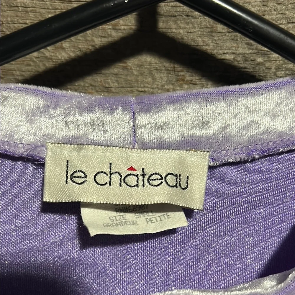 Y2K 90’s Le Chateau Purple Velvet Velour Women's Top - Picture 2 of 9